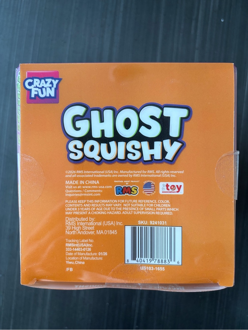 Ghost Squishy Toy with Bow: RMS Brand - Picture 5 of 5
